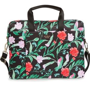 Kate Spade Black Floral Laptop Bag